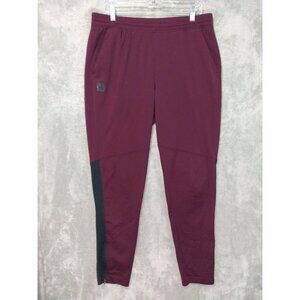 Under Armour UA Pants Mens XL Red Fitted Sweat Joggers Tapered Leg Pull On